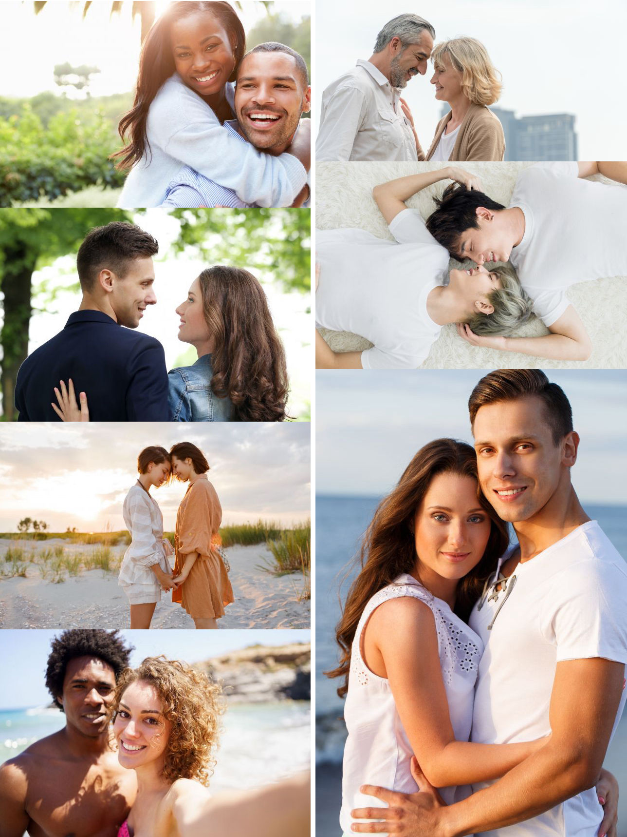 collage of happy couples